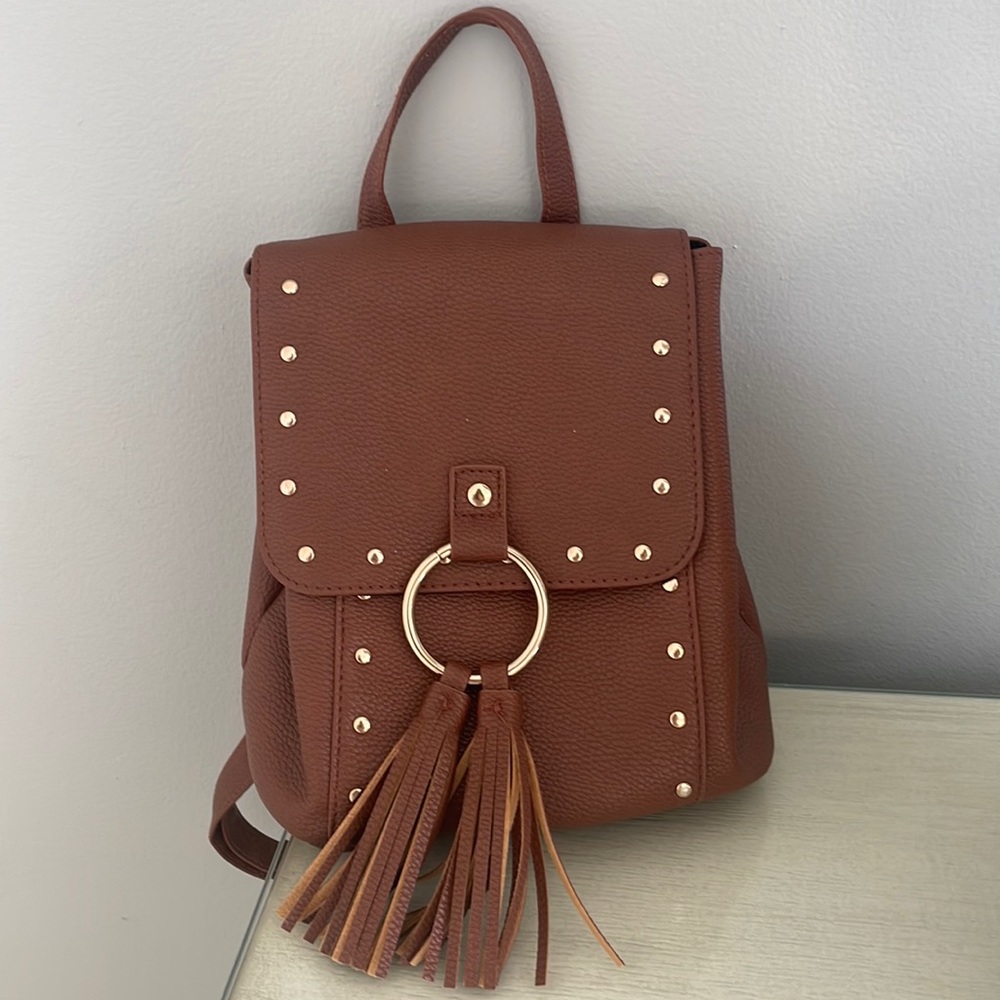 Justice Brown Girls Mini Backpack Purse